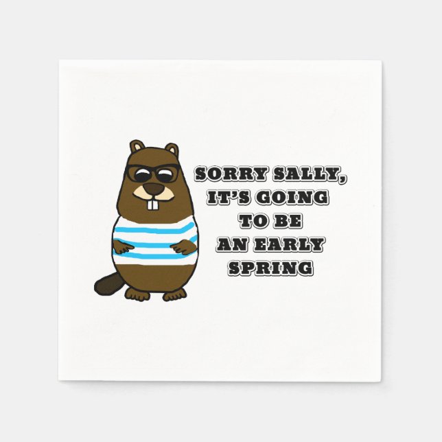 Sorry Sally, early Spring Napkin (Front)