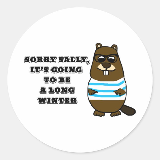Sorry Sally, Long Winter Classic Round Sticker (Front)