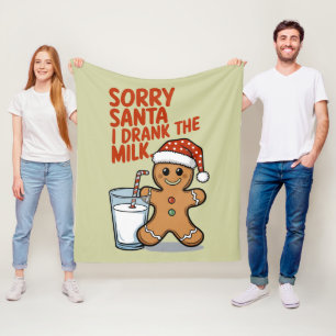 Sorry Santa I Drank The Milk Baby Christmas Outfit Fleece Blanket