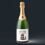 Sorry Santa I've Been Feral Black Cat Christmas Fu Sparkling Wine Label<br><div class="desc">Sorry Santa I've Been Feral Black Cat Christmas Funny (3)</div>