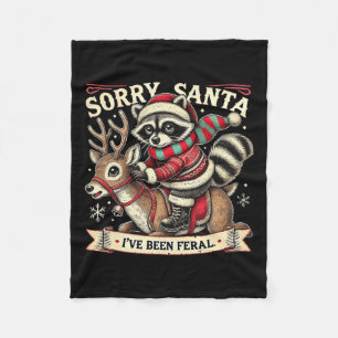 Sorry Santa I've Been Feral Christmas Holiday Recc Fleece Blanket