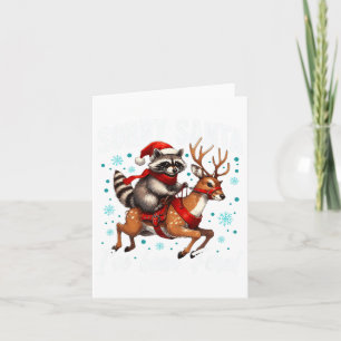 Sorry Santa I've Been Feral Cute Racoon Christmas Card