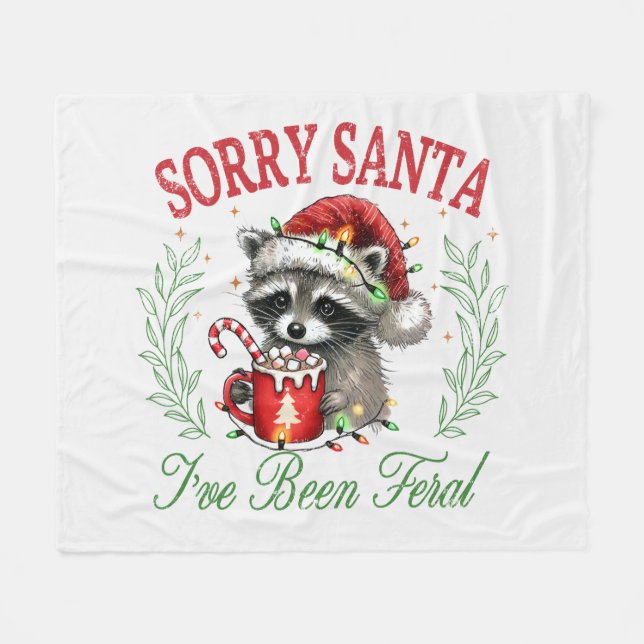 Sorry Santa, I've Been Feral Fleece Blanket (Front (Horizontal))