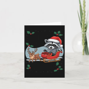Sorry Santa I've Been Feral Racoon Xmas Lights Re Card