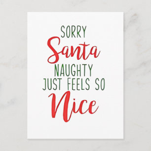 Sorry Santa Naughty Just Feels So Nice Invitation Postcard