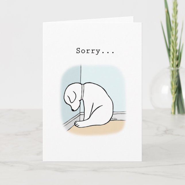 Sorry Sincere Apologies I am Sorry Sad Puppy Card (Front)