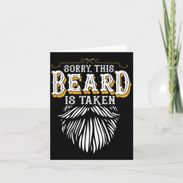Sorry This Beard Is Taken Country Retro Valentines Card (Front)