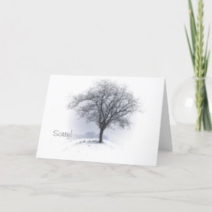 Sorry Tree standing alone winter scene customised Card