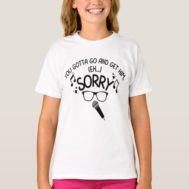 "Sorry" X-Factor Guy Lyrics Meme  T-Shirt (Front)