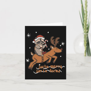 Sorta Merry Sorta Feral Funny Racoon Christmas Xm Card