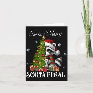 Sorta Merry Sorta Feral Racoon Hot Cocoa Cup Chri Card