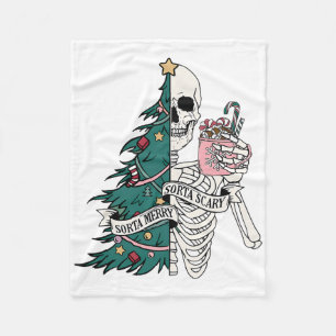 Sorta Merry Sorta Scary Christmas Fleece Blanket