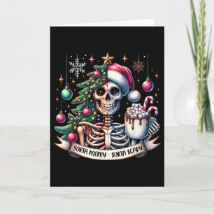 Sorta Merry Sorta Scary Skeleton Hot Cocoa Christm Card