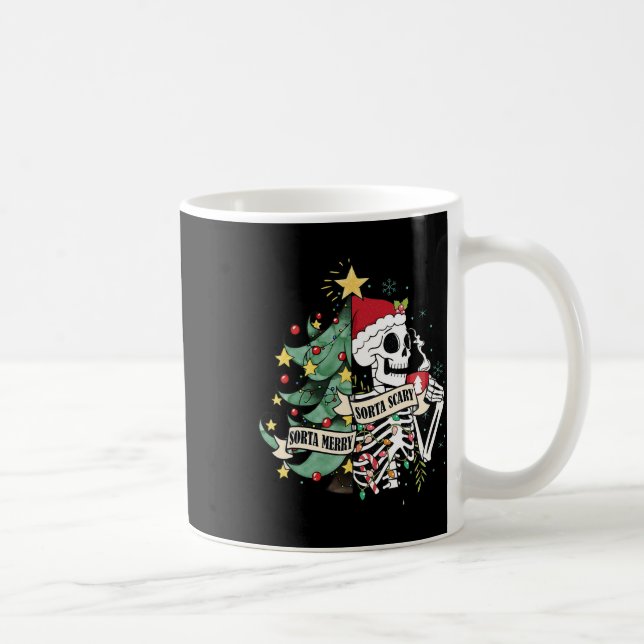 Sorta Merry Sorta Scary Skeleton Hot Cocoa Christm Coffee Mug (Right)