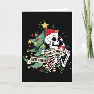 Sorta Merry Sorta Scary Skeleton Snow Christmas Xm Card