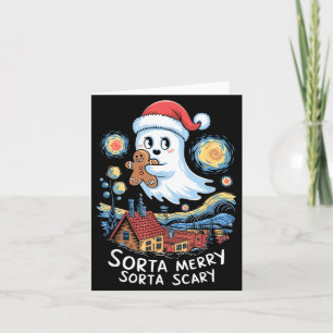 Sorta Merry Sorta Y Santa Ghost Christmas Gingerbr Card
