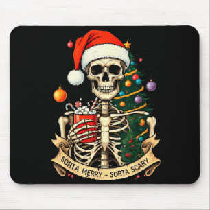 Sorta Merry Sorta Y Skeleton Hot Cocoa Christmas P Mouse Pad
