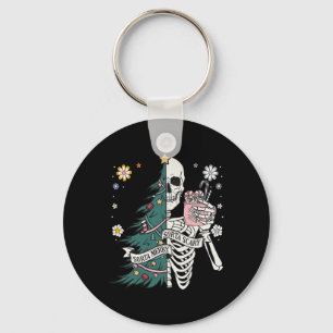 Sorta scary merry sorta christmas skeleton tree sa key ring