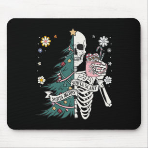 Sorta scary merry sorta christmas skeleton tree sa mouse pad