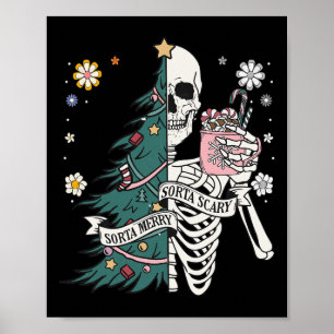 Sorta Scary Merry Sorta Christmas Skeleton Tree Sa Poster