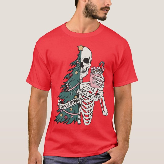 Sorta Scary Sorta Merry Christmas T-Shirt (Front)
