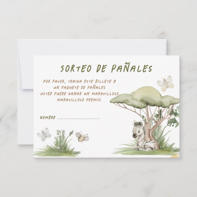 Sorteo de pañales Baby Shower Card (Front)