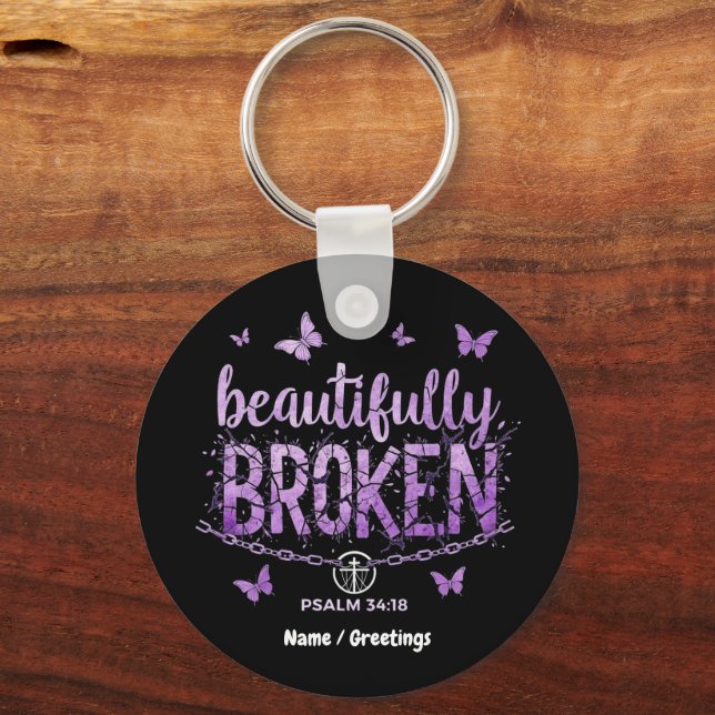 SOS Beautifully Broken Raising Awareness & Support Key Ring (Front)