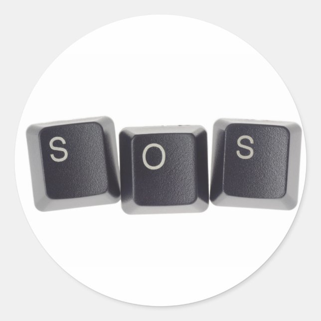 SOS CLASSIC ROUND STICKER (Front)