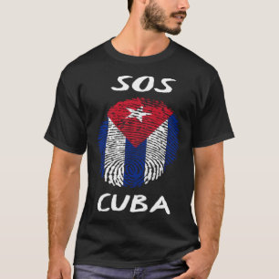 SOS Cuba Cuban DNA  Cuba Libre Freedom & Libertad T-Shirt