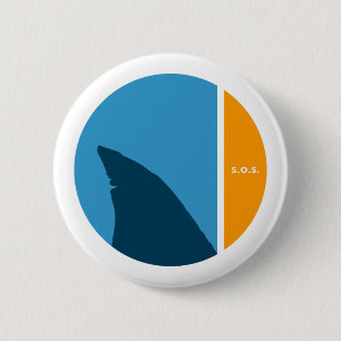 SOS save our seas save our sharks circles 6 Cm Round Badge