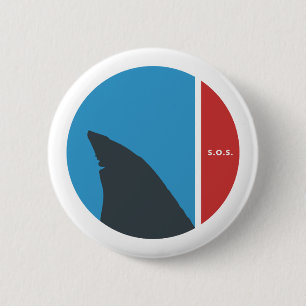 SOS save our seas save our sharks circles 6 Cm Round Badge