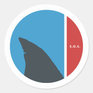 SOS save our seas save our sharks circles Classic Round Sticker