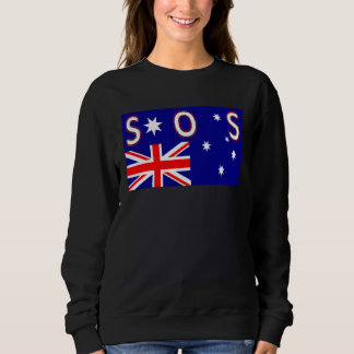 SOS UPSIDE DOWN AUSTRALIAN FLAG DEMOCRACY IN DISTR SWEATSHIRT