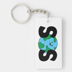 SOS World Ecofriendly Icon Happy Earth Clipart Eco Key Ring