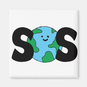 SOS World Ecofriendly Icon Happy Earth Clipart Eco Magnet