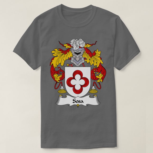 Sosa Coat of Arms Sosa Family Crest  T-Shirt (Design Front)