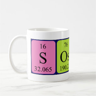 Soshi periodic table name mug