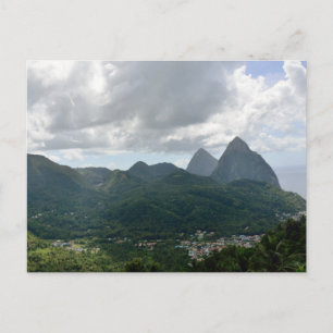 Soufriere and the Pitons St Lucia Postcard