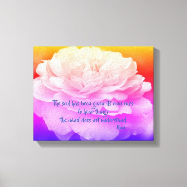 Soul And Mind Rumi Inspirational Quote Canvas Print (Front)