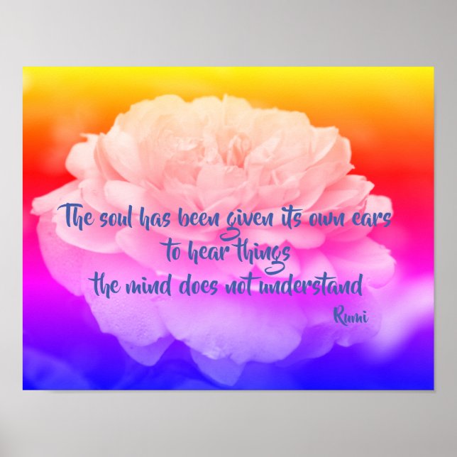 Soul And Mind Rumi Inspirational Quote Poster (Front)