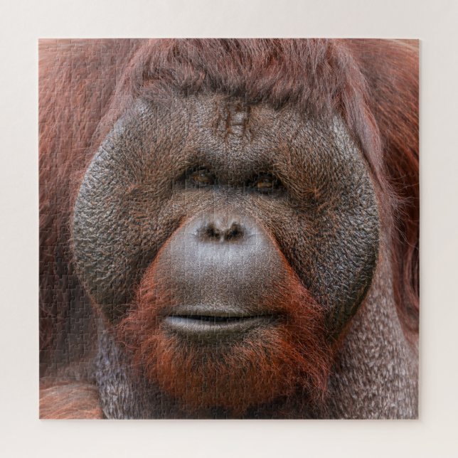Soul Beneath the Flanges – Orangutan Face Jigsaw Puzzle (Vertical)