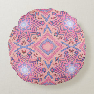 Soul Circle - Folklore Mandala of Inner Peace Round Cushion