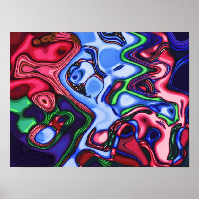 Soul Collision Original Colourful Abstract Art  Poster (Front)