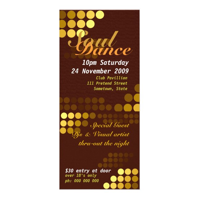 Soul Dance Event Flyer Rack Card (Front)