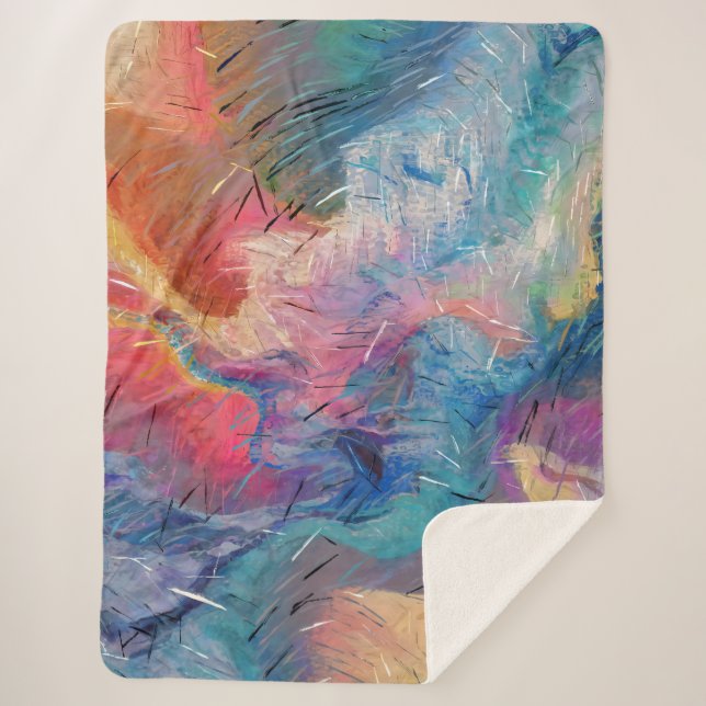 Soul-Driven Abstraction Sherpa Blanket (Front)