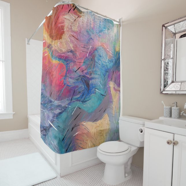 Soul-Driven Abstraction Shower Curtain (In Situ)
