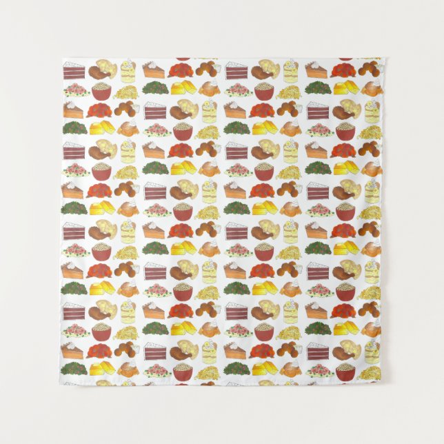 Soul Food Favourites Foodie Southern Cuisine Art Tapestry (Front)