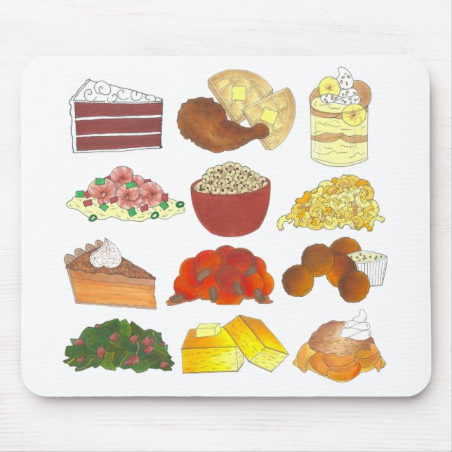Soul Food Favourites Foodie Southern Cuisine Mouse Pad (Front)