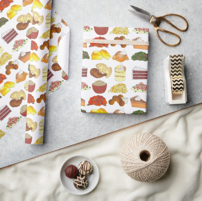 Soul Food Favourites Foodie Southern Cuisine Wrapping Paper (Crafts)
