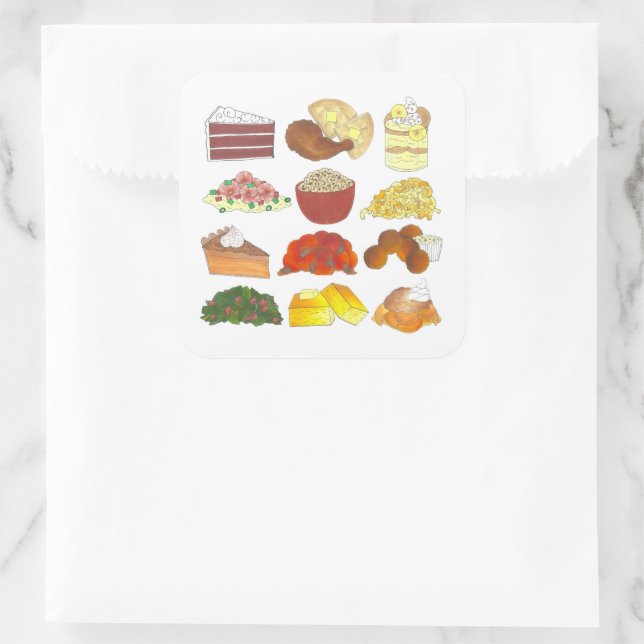 Soul Food Festival Event Southern Cuisine Cooking Square Sticker (Bag)